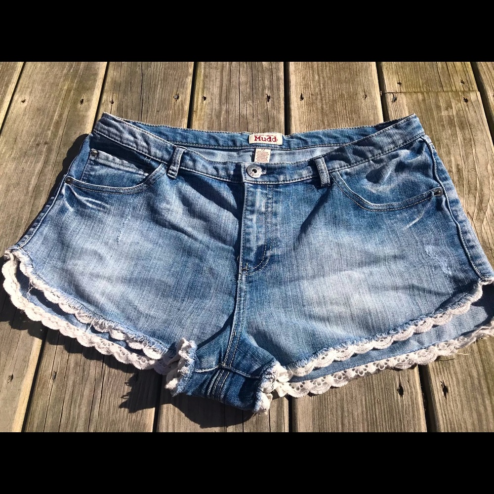 Denim Shorts with Lace, Mudd